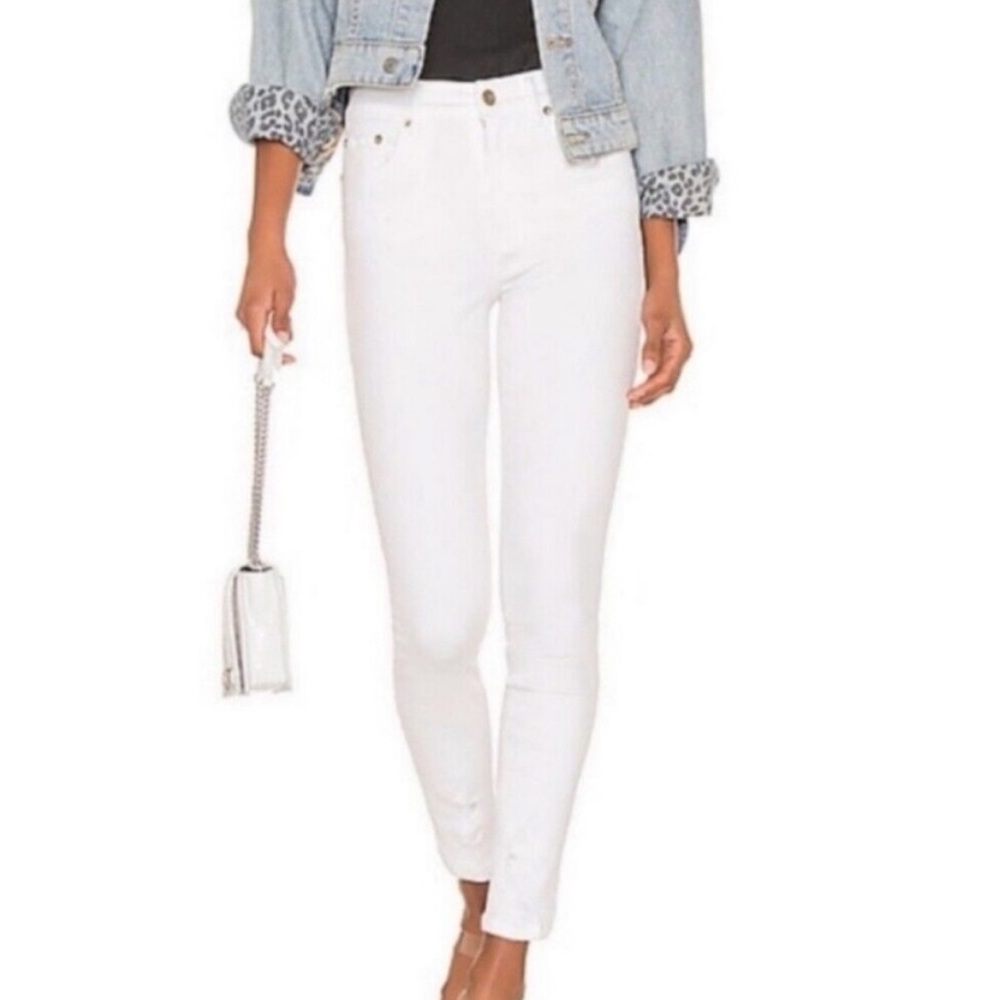 Pistola Jennifer Oslo White High Waisted Skinny Crop Jeans Size 26